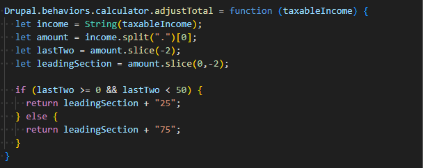 Adjust amount function